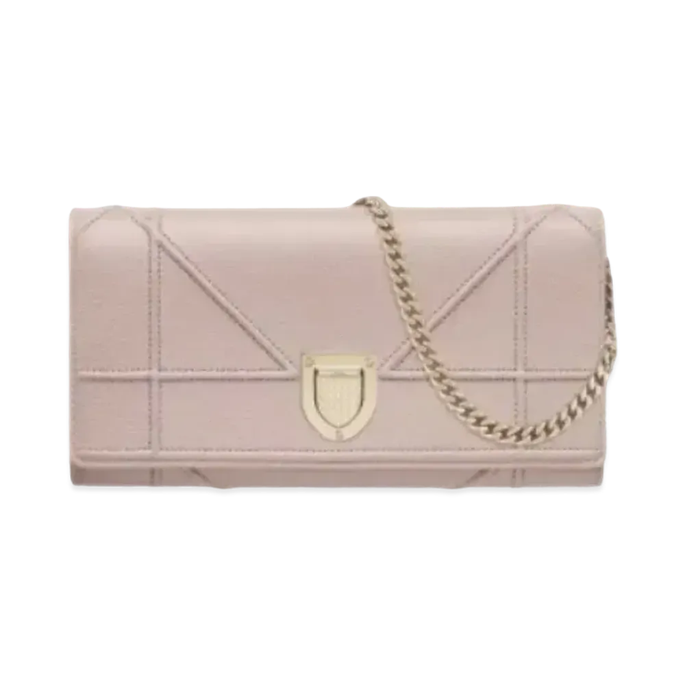 Dior Diorama Curfskin Wallet "Soft Pink"