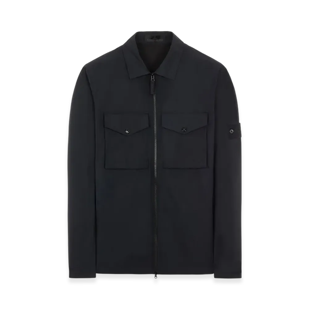 Stone Island 116F1 Ghost Piece O-Ventile Cotton Overshirt - 22FW "Black"