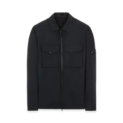 Stone Island 116F1 Ghost Piece O-Ventile Cotton Overshirt - 22FW "Black"