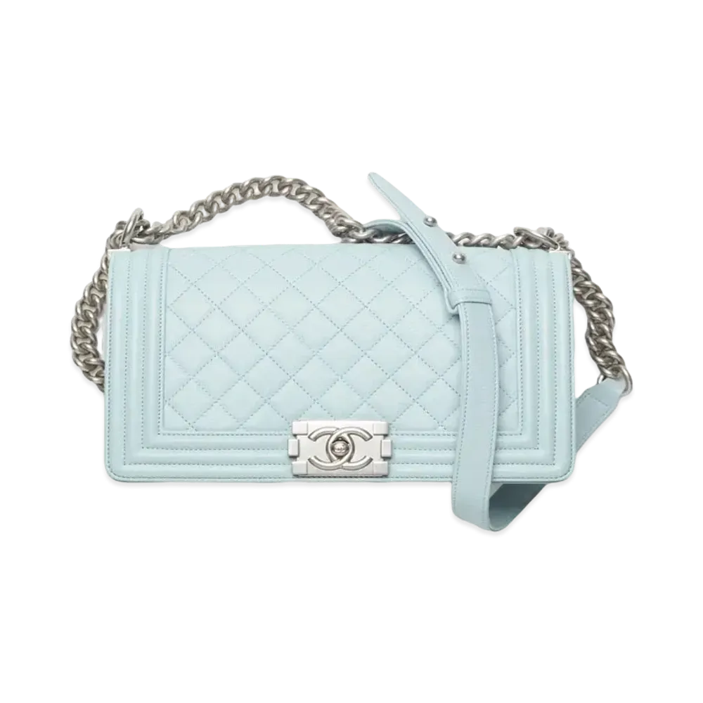 CHANEL Boy Chanel Hand Bag Calfskin "Blue"