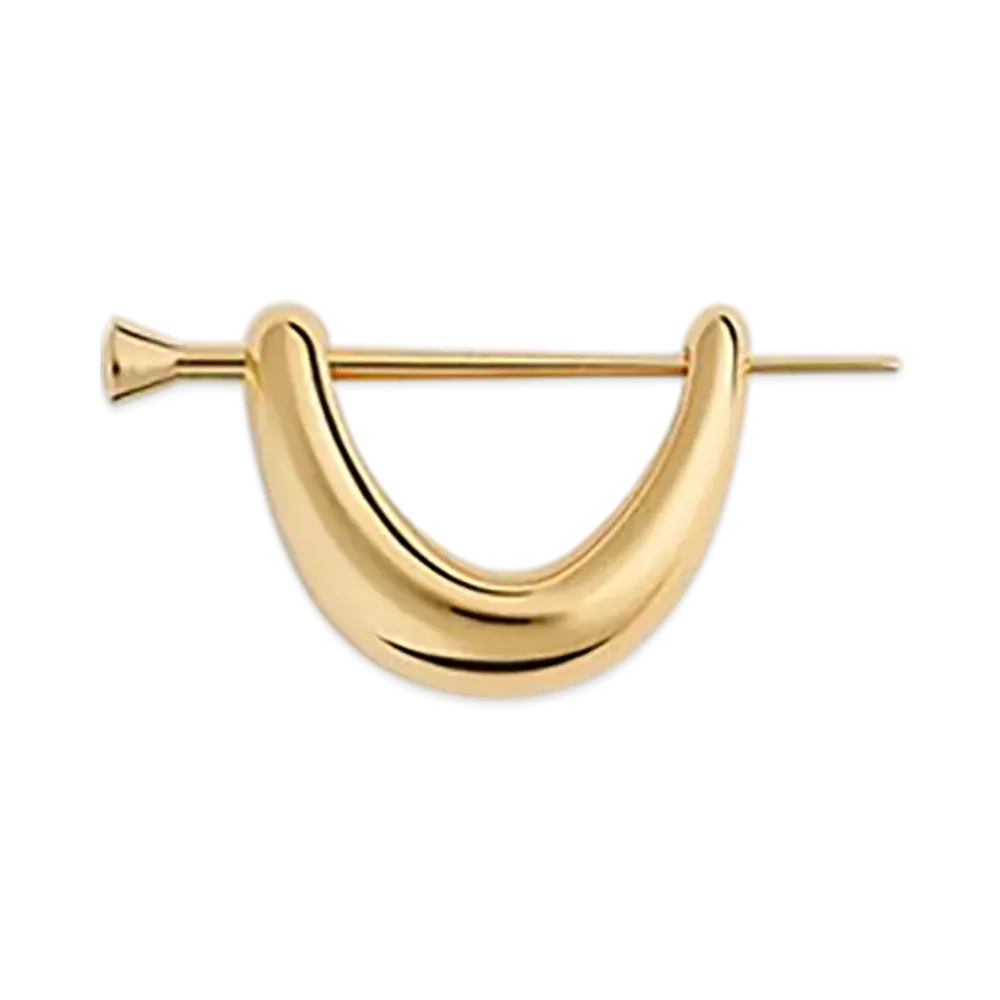 Bottega Veneta Ellipse Hair Clip "Yellow Gold"