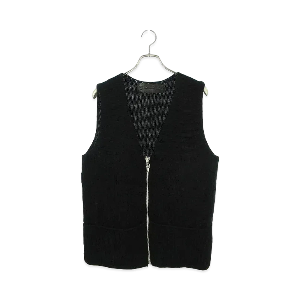 Chrome Hearts Dagger Zip Alpaca Knit Vest "Black"