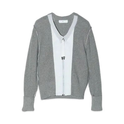 TOGA VIRILIS Wool Knit Zip Cardigan "Gray" TP242-X0207