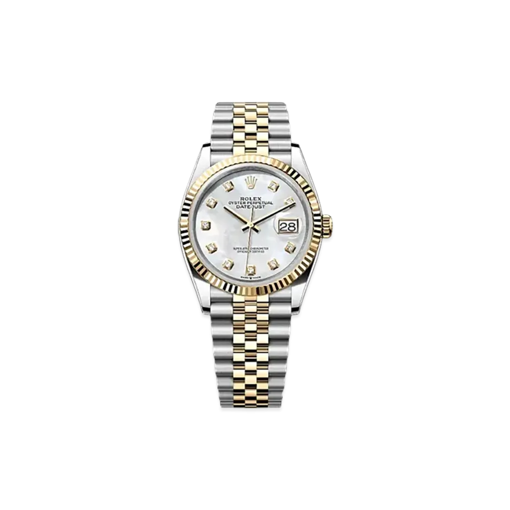 ROLEX Datejust 36 Oystersteel & Yellow Gold "White"