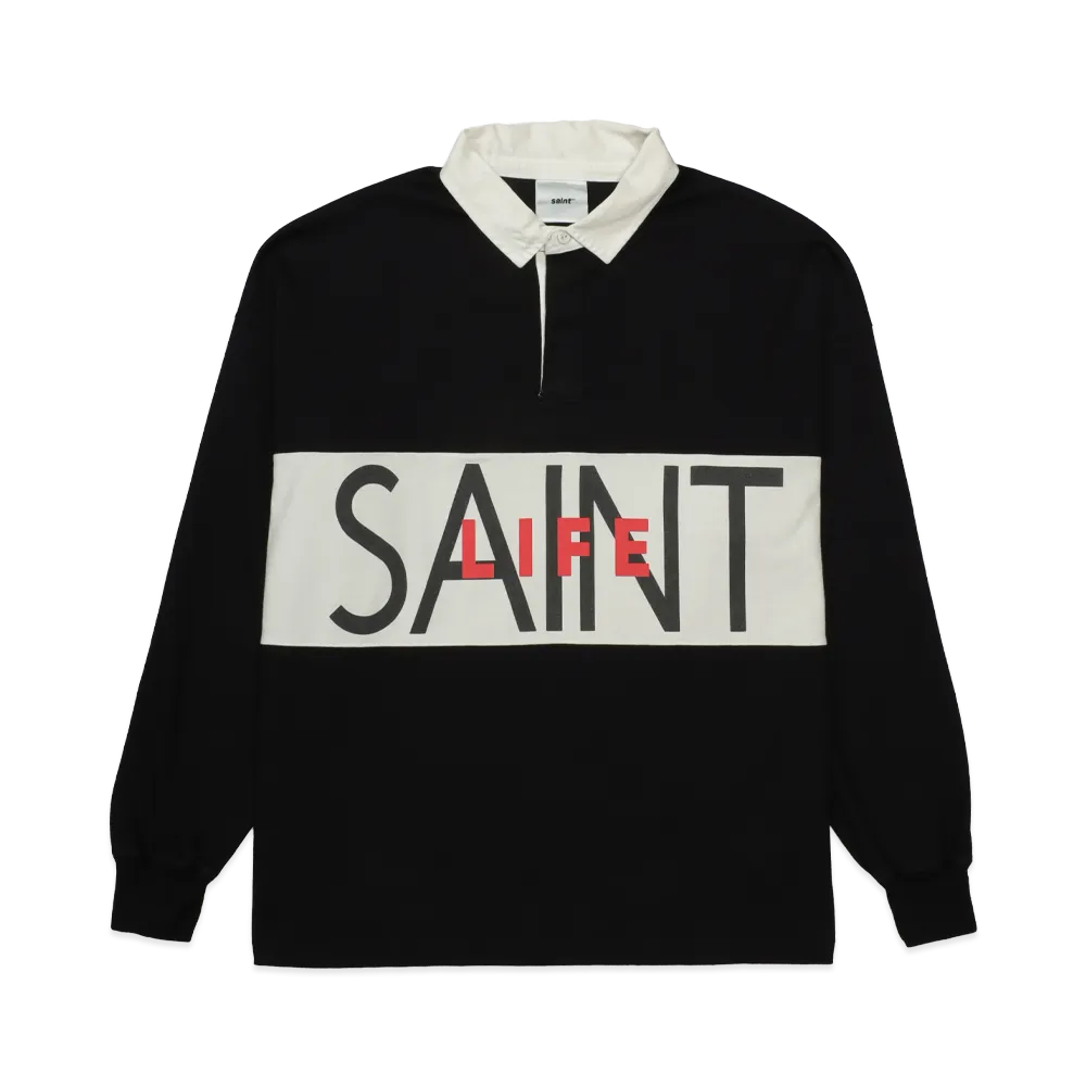SAINT Mxxxxxx LS Polo Shirt Saint Life "Black"