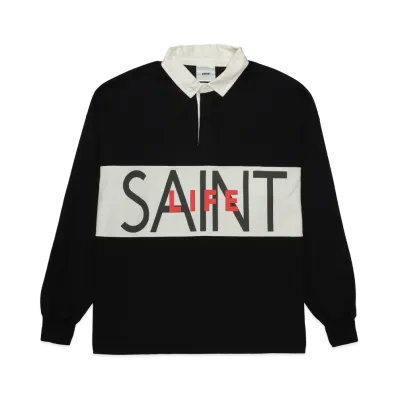 SAINT Mxxxxxx LS Polo Shirt Saint Life "Black"