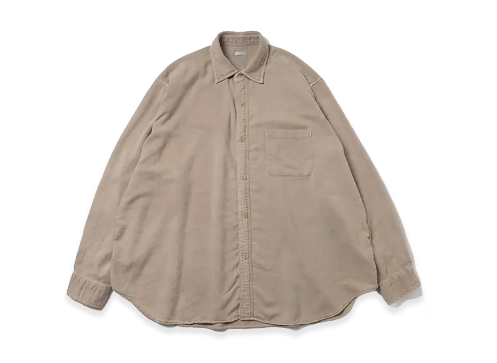 A.PRESSE Vintage Cotton Moleskin Shirts "Beige"