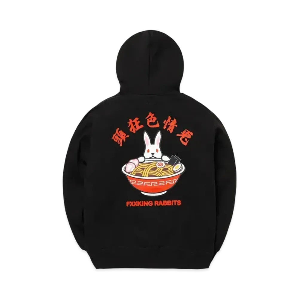 FR2 Embroidery Sleeve Rabbit Ramen Hoodie "Black"