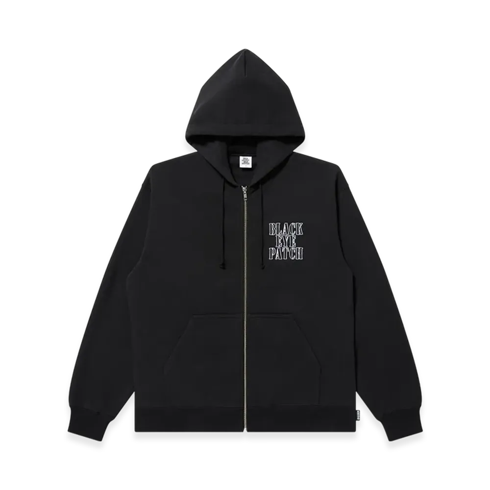 BlackEyePatch Stencil Logo Embroidered Zip Hoodie "Black"