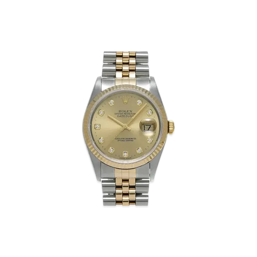 ROLEX Datejust 10P Diamonds "Champagne/Stainless Steel/Yellow Gold"