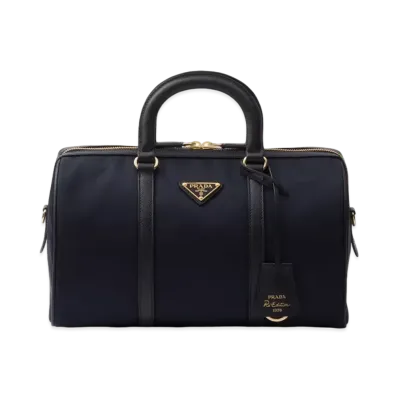 PRADA Re-Edition 1978 Medium Re-Nylon and Saffiano Leather Top-Handle Bag "Navy"