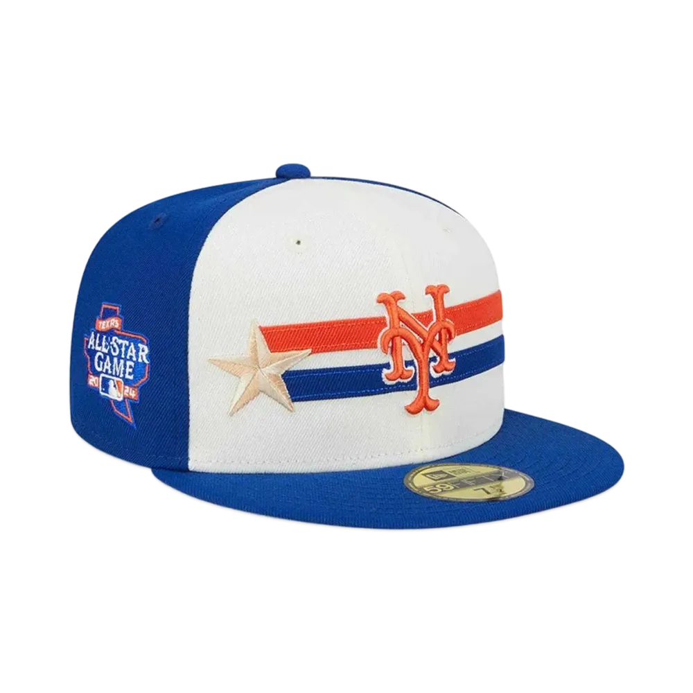 NEW ERA 59Fifty On-Field 2024 MLB All-star Game Workout New York Mets "Chrome White/Blue"