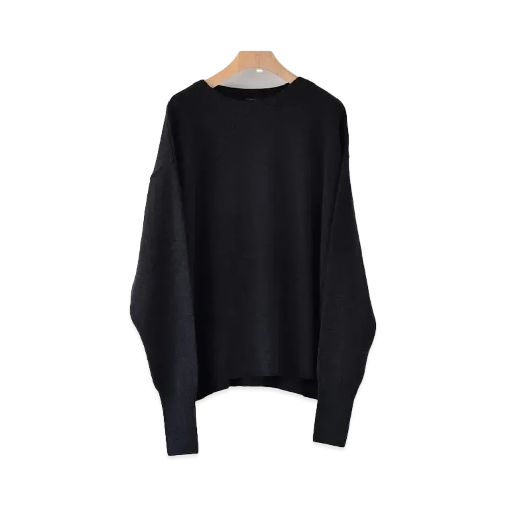 COMOLI Wool Japanese Paper Komori Knit "Charcoal"