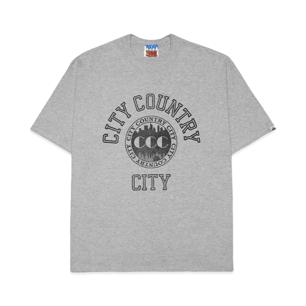 CITY COUNTRY CITY COTTON T-SHIRT COLLEGE LOGO "GRAY"