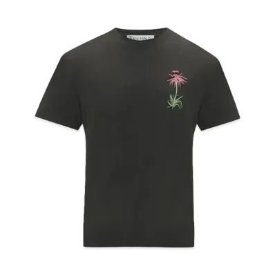 JW ANDERSON Embroidered T-Shirt - Pol Anglada Artwork "Black"