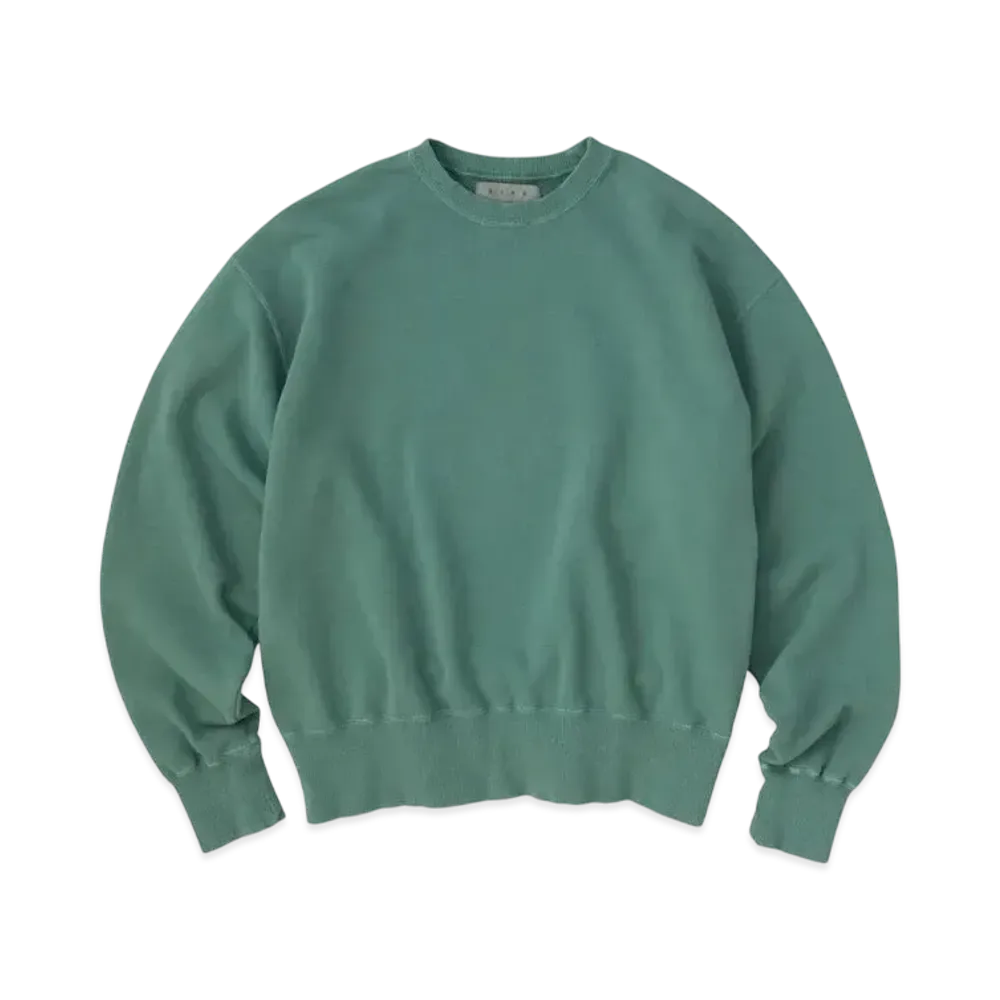 KURO Used Washed Crew Neck Sweat "Green"