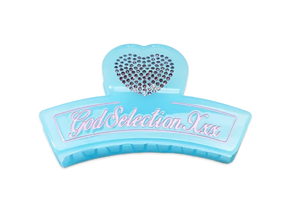 GOD SELECTION XXX Women's Script Logo Heart Hair Clip GXL-S26-GD-03 "Saxe"