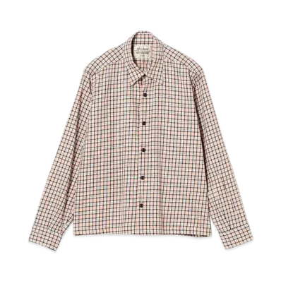 BEAMS FUTURE ARCHIVE Glitter Nelcheck Shirt "Orange"