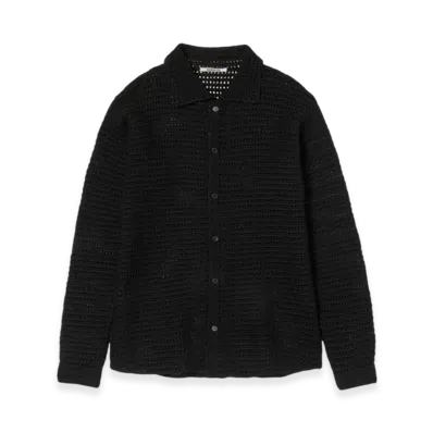 AURALEE Hand Crochet Wool Knit Shirts "Black"