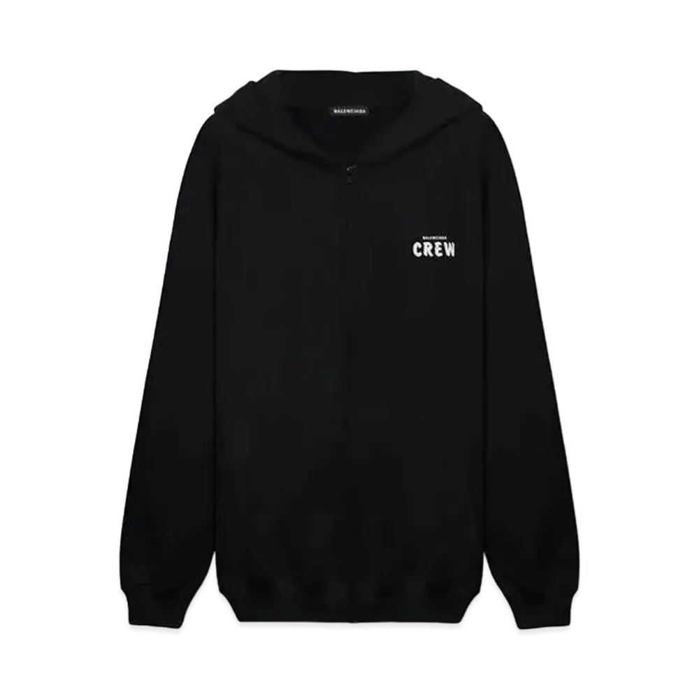 BALENCIAGA Logo-Print Oversize Hoodie "Black"