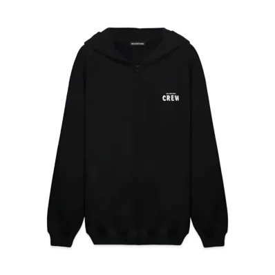 BALENCIAGA Logo-Print Oversize Hoodie "Black"