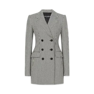 DOLCE&GABBANA Double-Breasted Houndstooth Jacket "Multicolor"