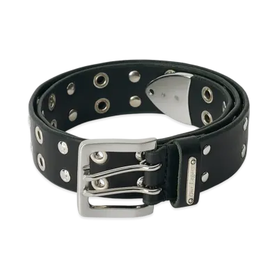 OUR LEGACY Women's Studded Double Tongue Belt "Flecking Black Leather"