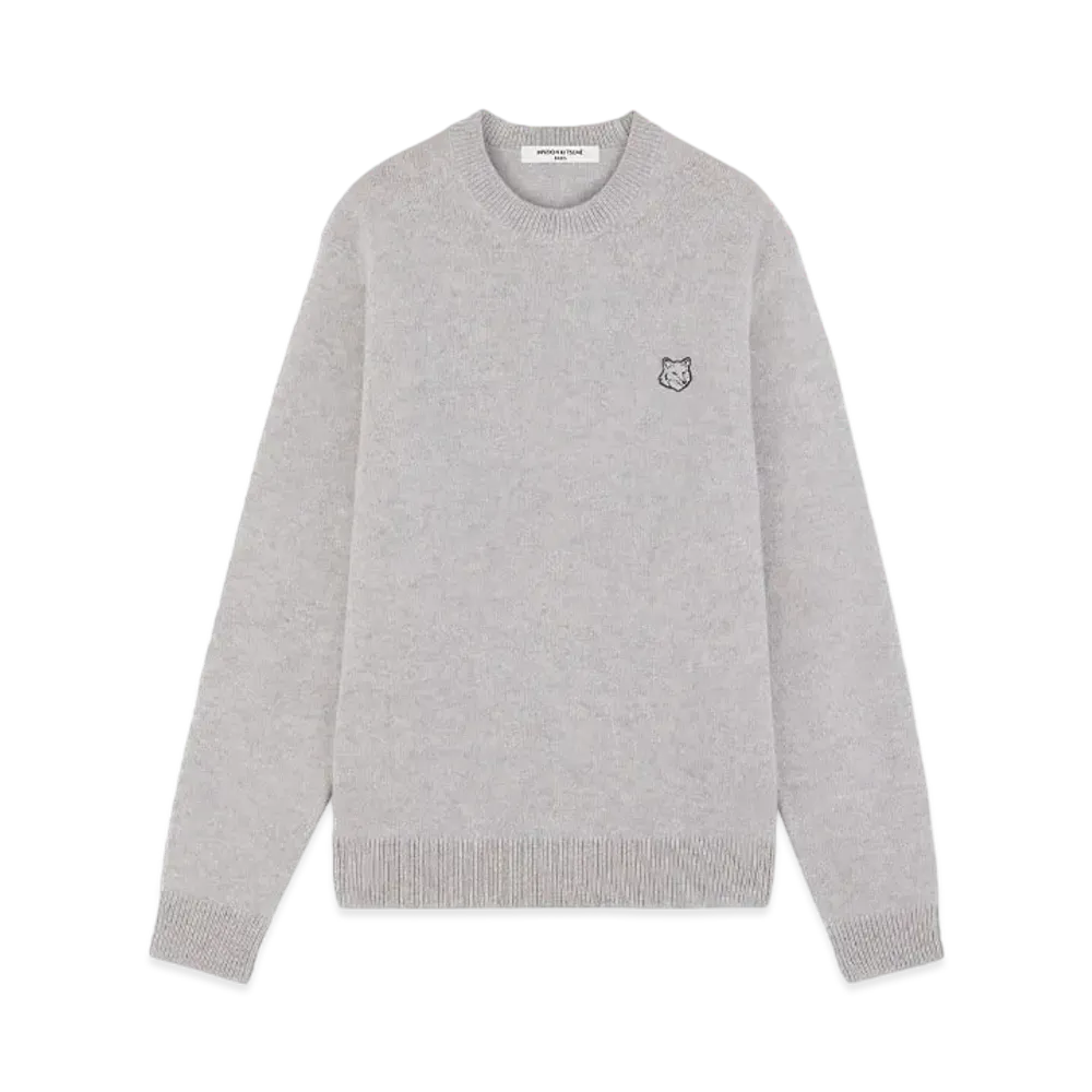 Maison Kitsune Bold Fox Head Patch Regular Jumper "Light Grey Melange"