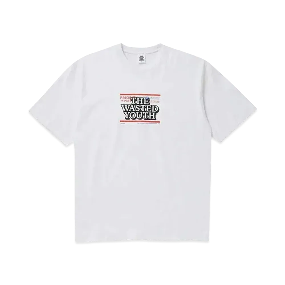 BlackEyePatch x Wasted Youth PRIORITY LABEL TEE "White" / VERDY