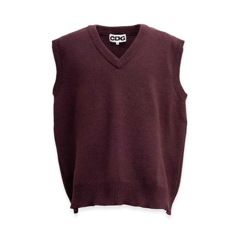 COMME des GARCONS CDG Oversized Pullover Vest "Maroon"