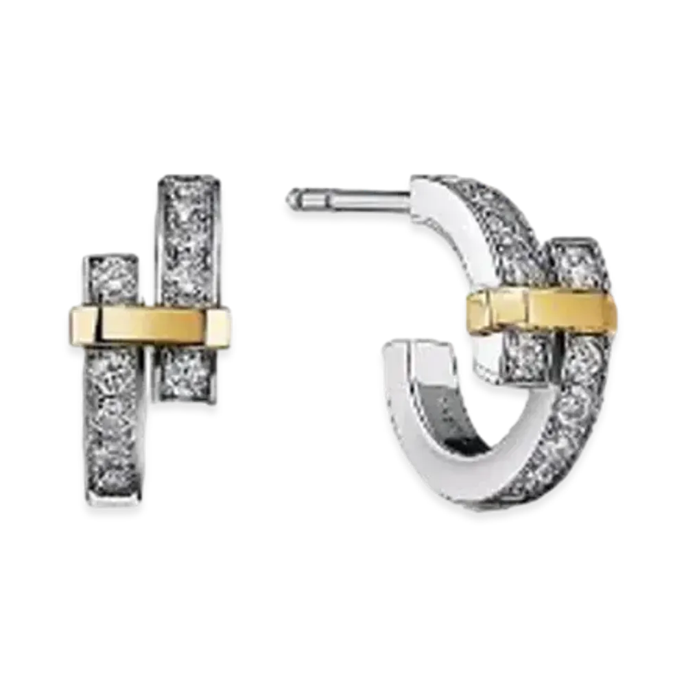 Tiffany & Co. Edge Hoop Earrings "Platinum/Yellow Gold"