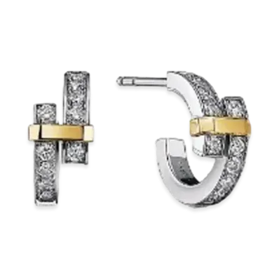 Tiffany & Co. Edge Hoop Earrings "Platinum/Yellow Gold"