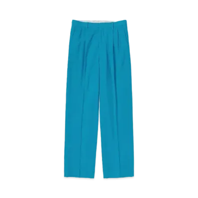 AURALEE Brushed Super Fine Wool Flannel Slacks "Light Blue"