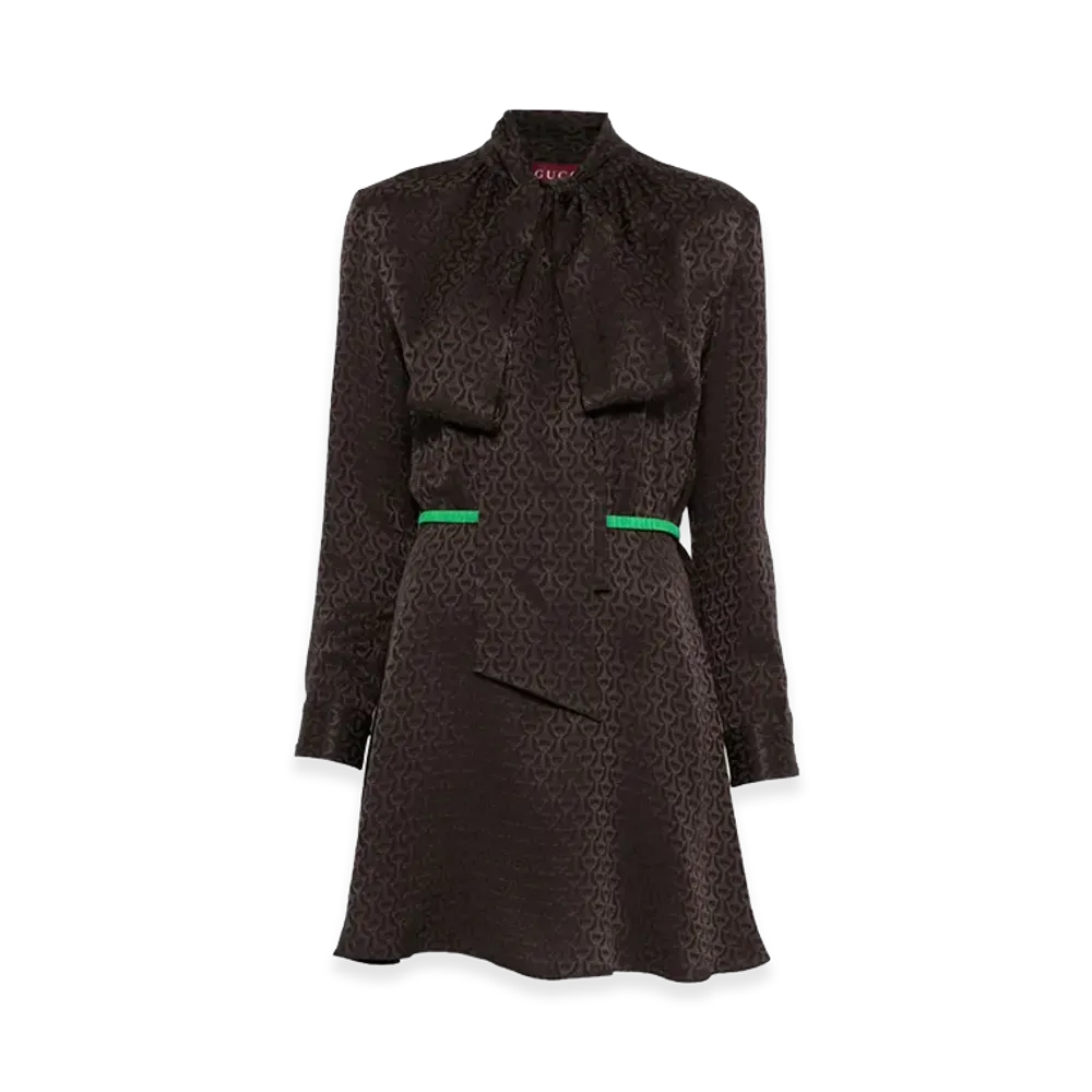 GUCCI Women's Jacquard Dress "Brown"