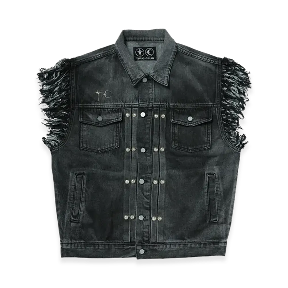 THUG CLUB TC Angels Denim Vest "Black"