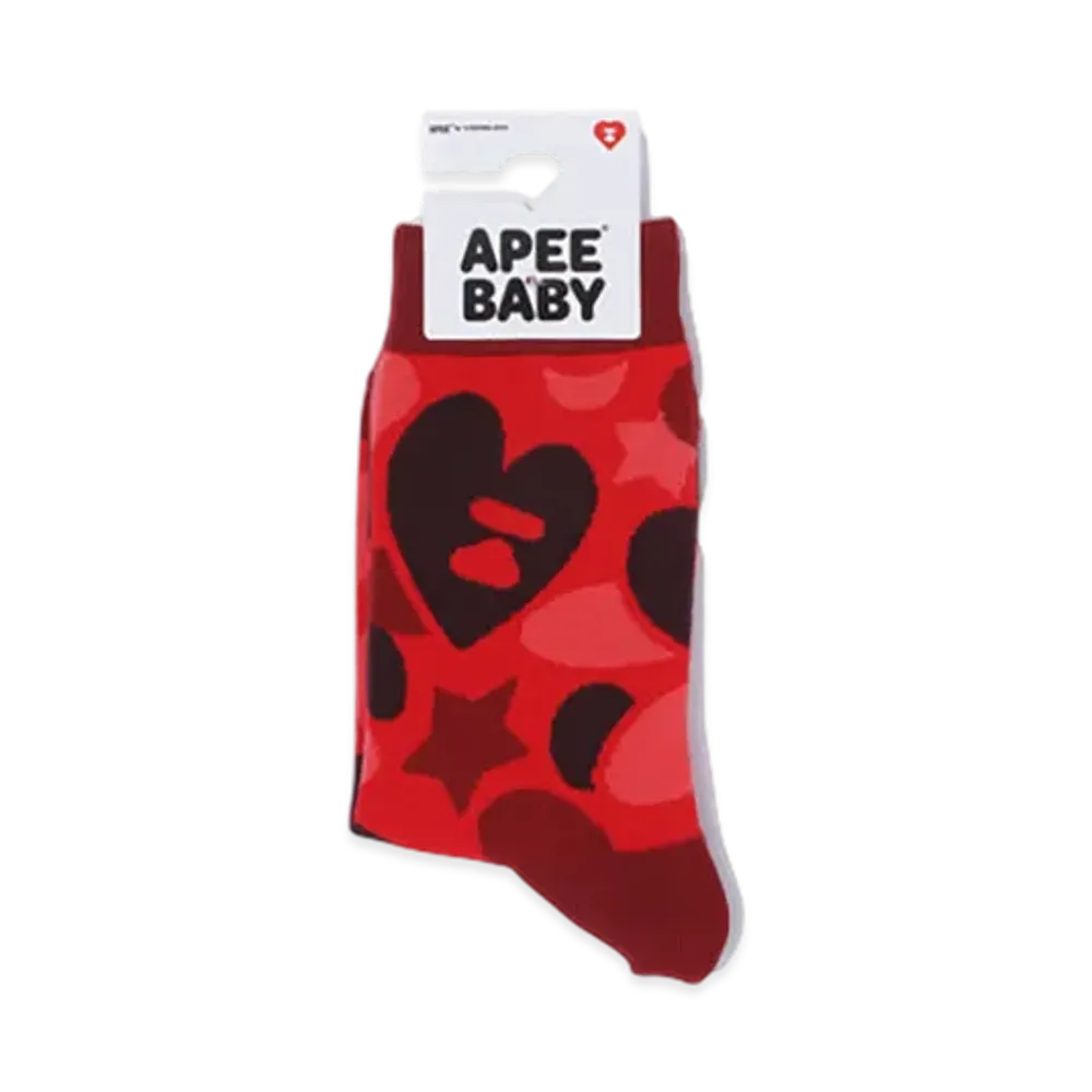 A BATHING APE APEE Camo Socks #1 "Red"