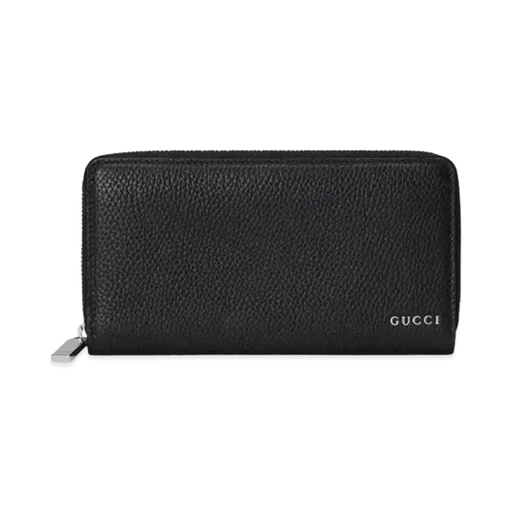 GUCCI Zip Around Wallet With Gucci Logo "Black"