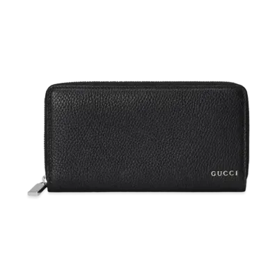 GUCCI Zip Around Wallet With Gucci Logo "Black"