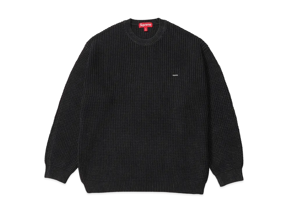 Supreme Washed Small Box Waffle Sweater "Black"