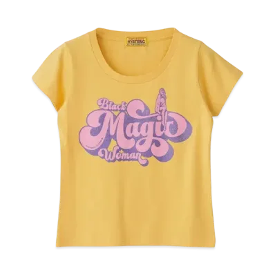 HYSTERIC GLAMOUR Black Magic Woman Chibi T-Shirt "Yellow"