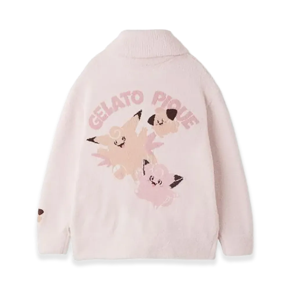 GELATO PIQUE x Pokemon Baby Moco Jacquard Shawl Cardigan "Pink"