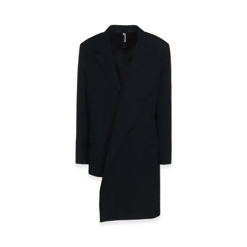Ground Y Wool Gabardine Asymmetrical Jacket "Black"
