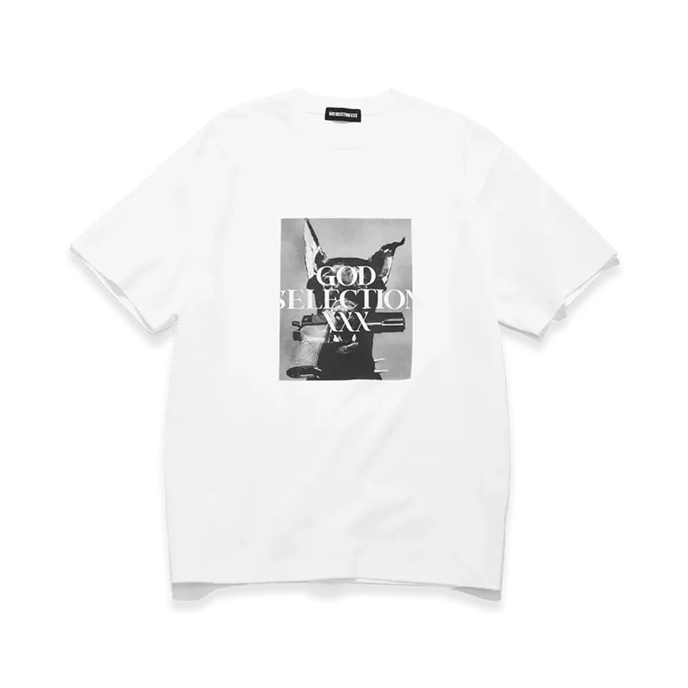 GOD SELECTION XXX Doberman & Gun Logo Photo Tee GX-S26-ST-16 "White"