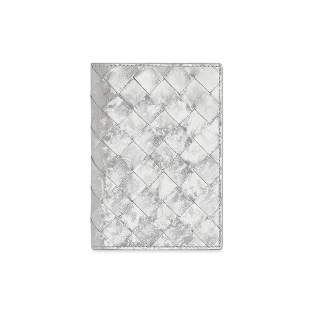 Bottega Veneta Intrecciato Passport Case "Silver"