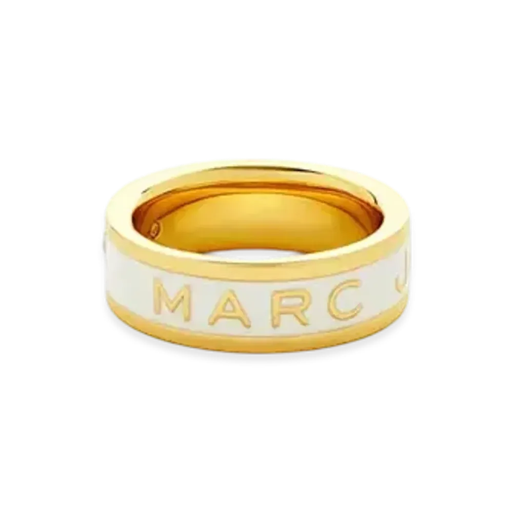 Marc Jacobs Button Enamel Ring "Gold/Cream"