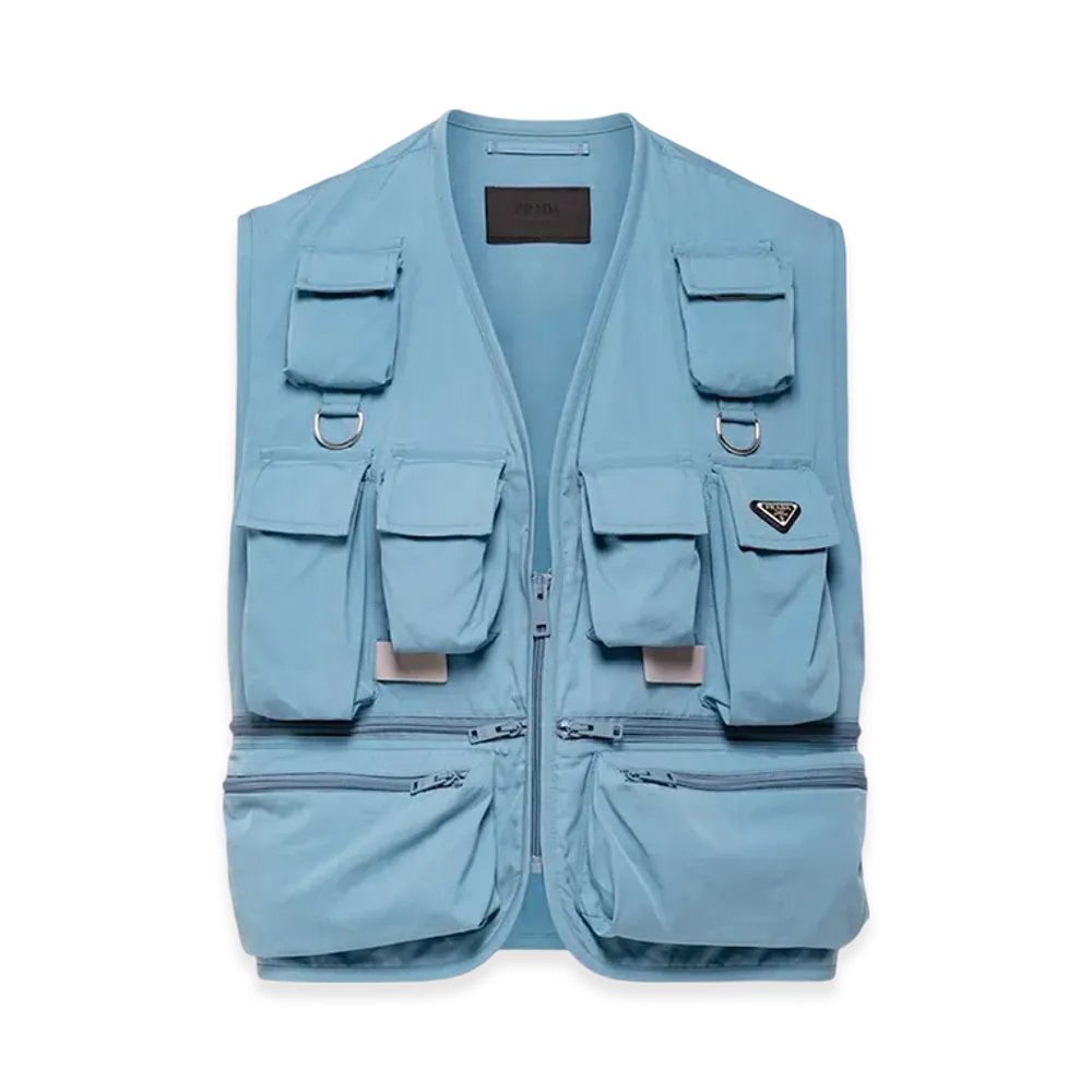 PRADA Cotton Blend Vest "Aviation Blue"