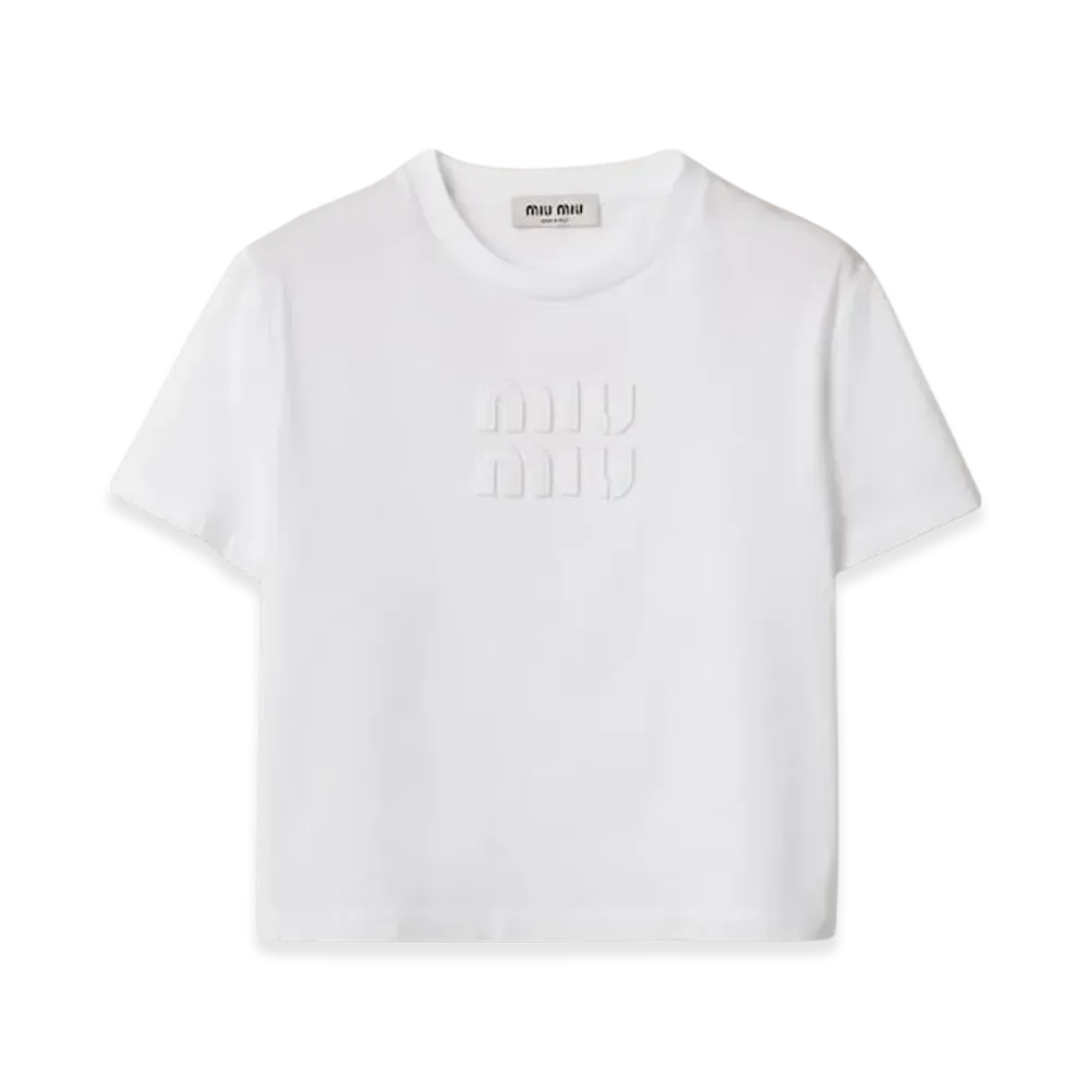 MIU MIU Women's Cotton Jersey T-Shirt "White"
