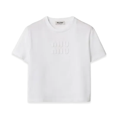 MIU MIU Women's Cotton Jersey T-Shirt "White"