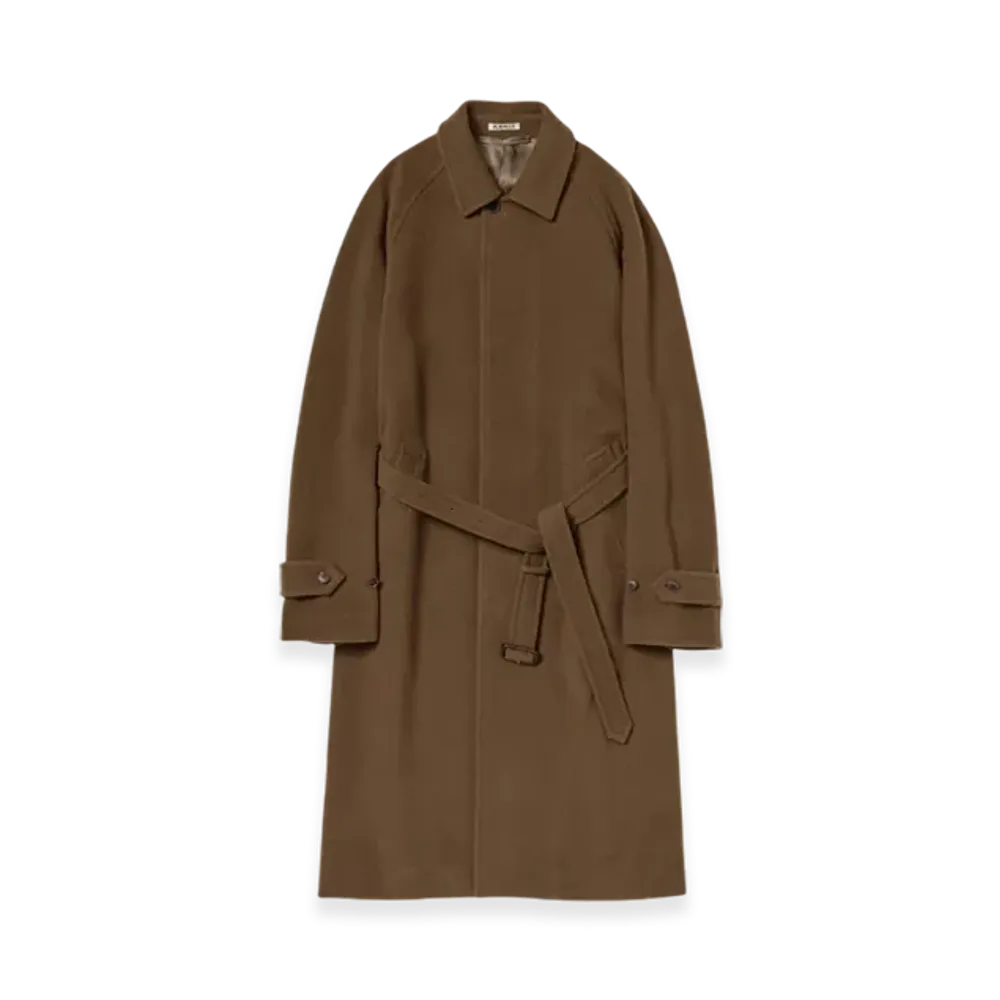 AURALEE Cashmere Wool Mosser Soutien Collar Coat "Brown"