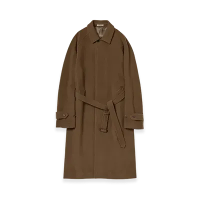 AURALEE Cashmere Wool Mosser Soutien Collar Coat "Brown"